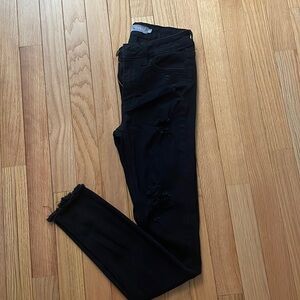 JUST USA Size 0 Black Ripped Skinny Jeans
